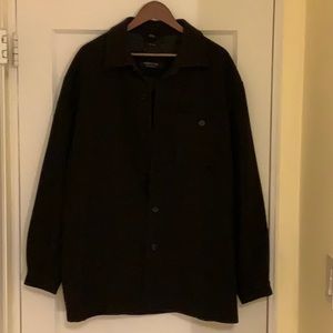 Claiborne Large Black Wool Overcoat